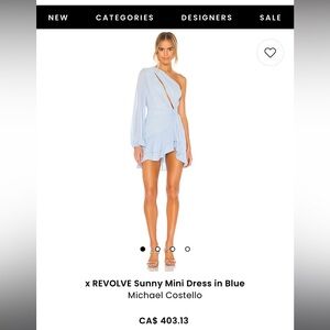 Michael Costello x Revolve Sunny Mini Dress in blue - Small